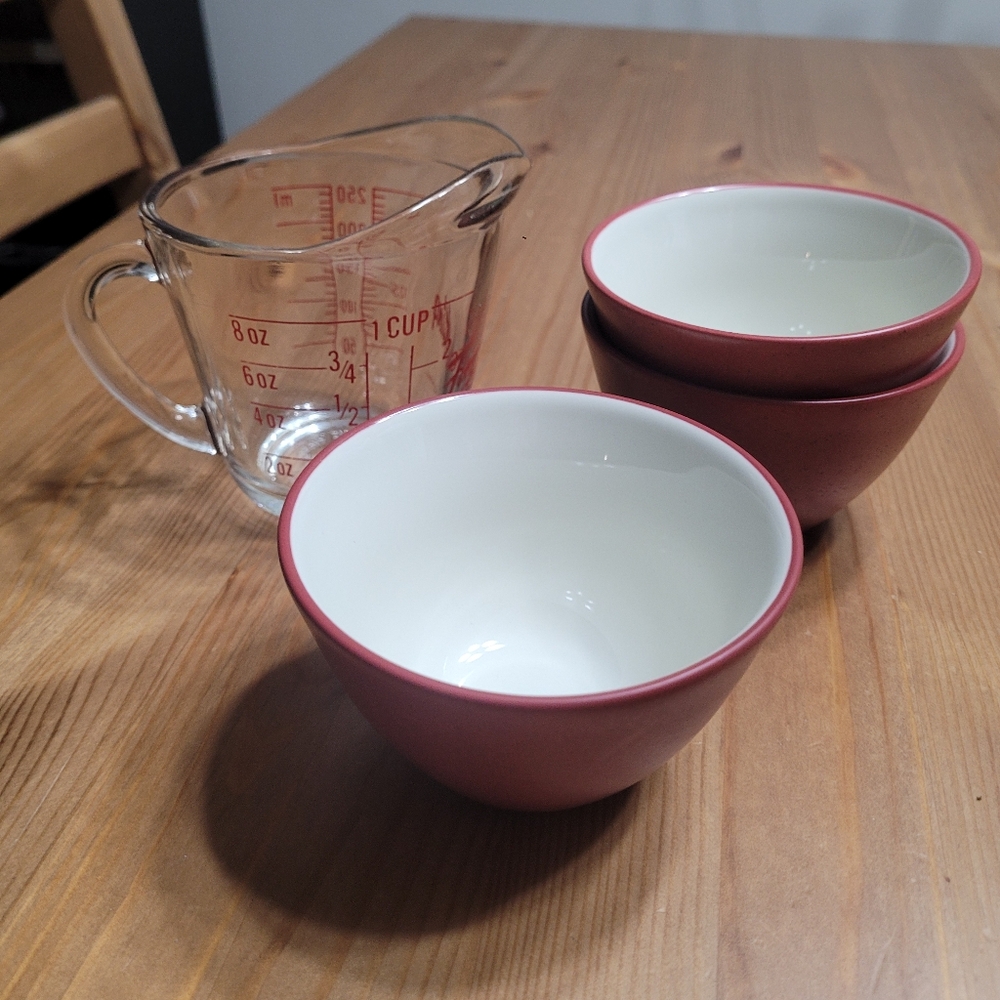Noritake Colorwave Raspberry Fruit/Dessert (Sauce) Bowls - Set of 3